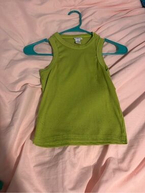 Green Ribbed Tank Top